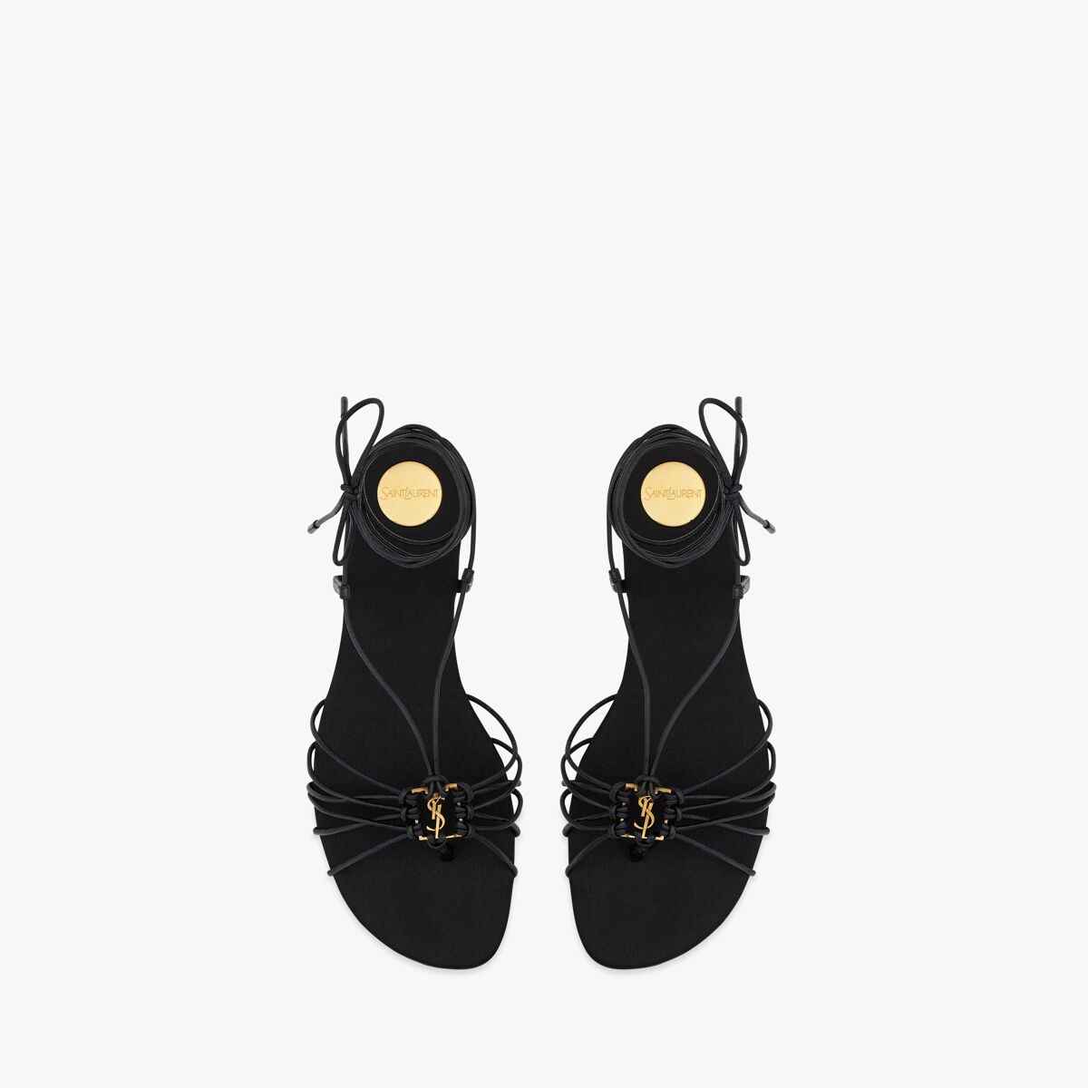 Saint Laurent Babylone Sandalen Aus Glattleder - Schwarz - Damen - 37