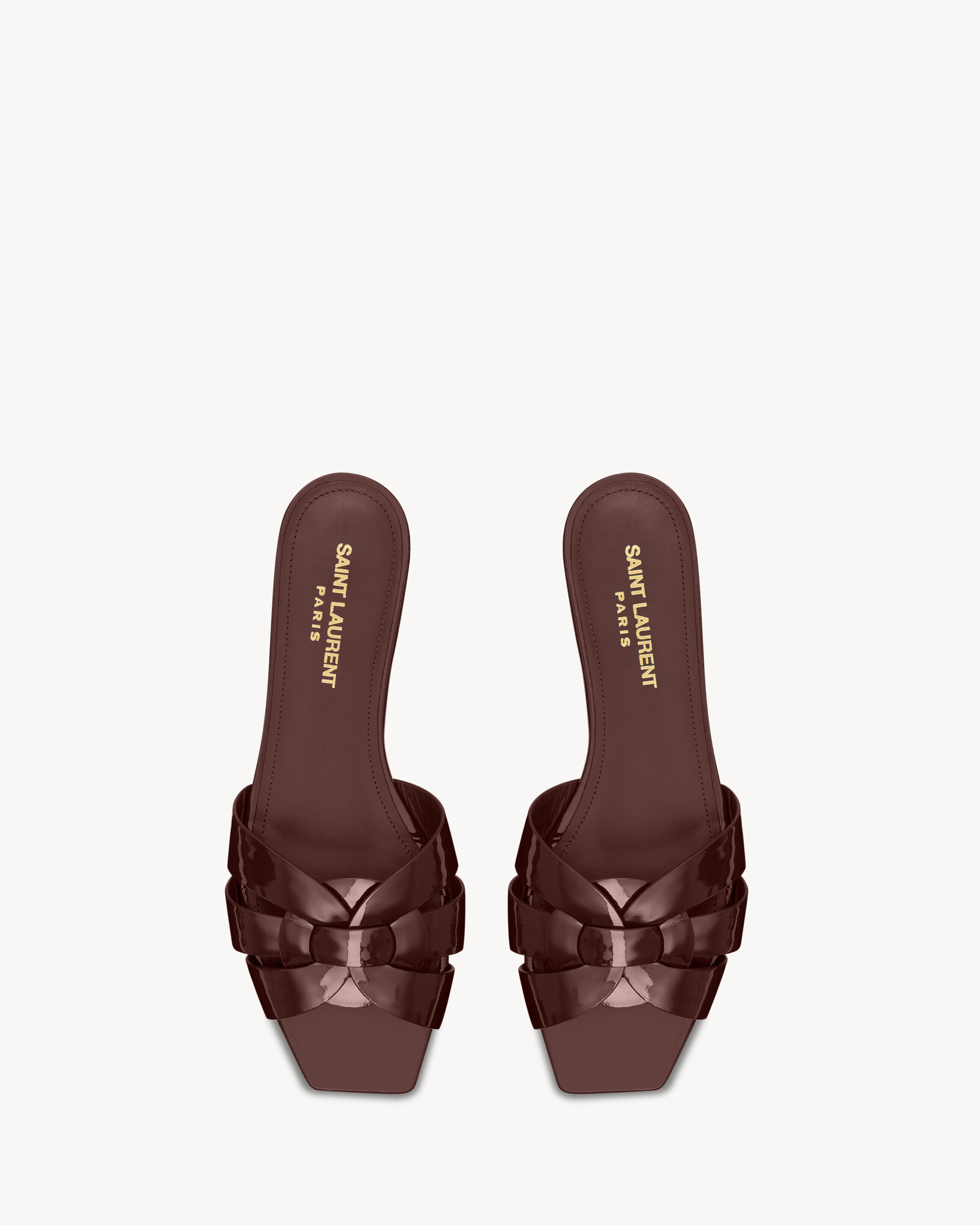 Saint Laurent Tribute Mules In Patent Leather - Red - Women - 35.5