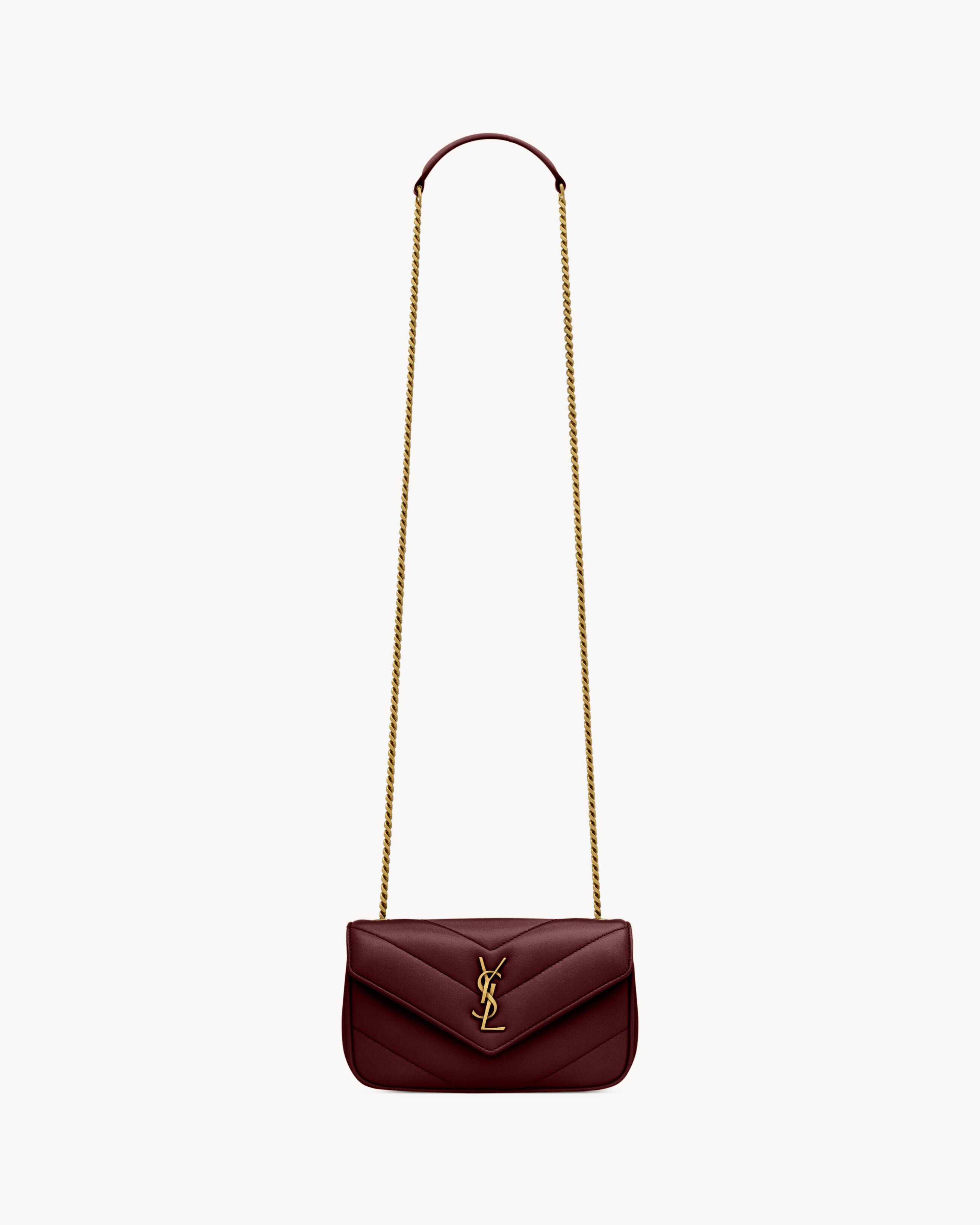 Saint Laurent Damen Loulou Mini Aus Lammleder - Bordeaux - U
