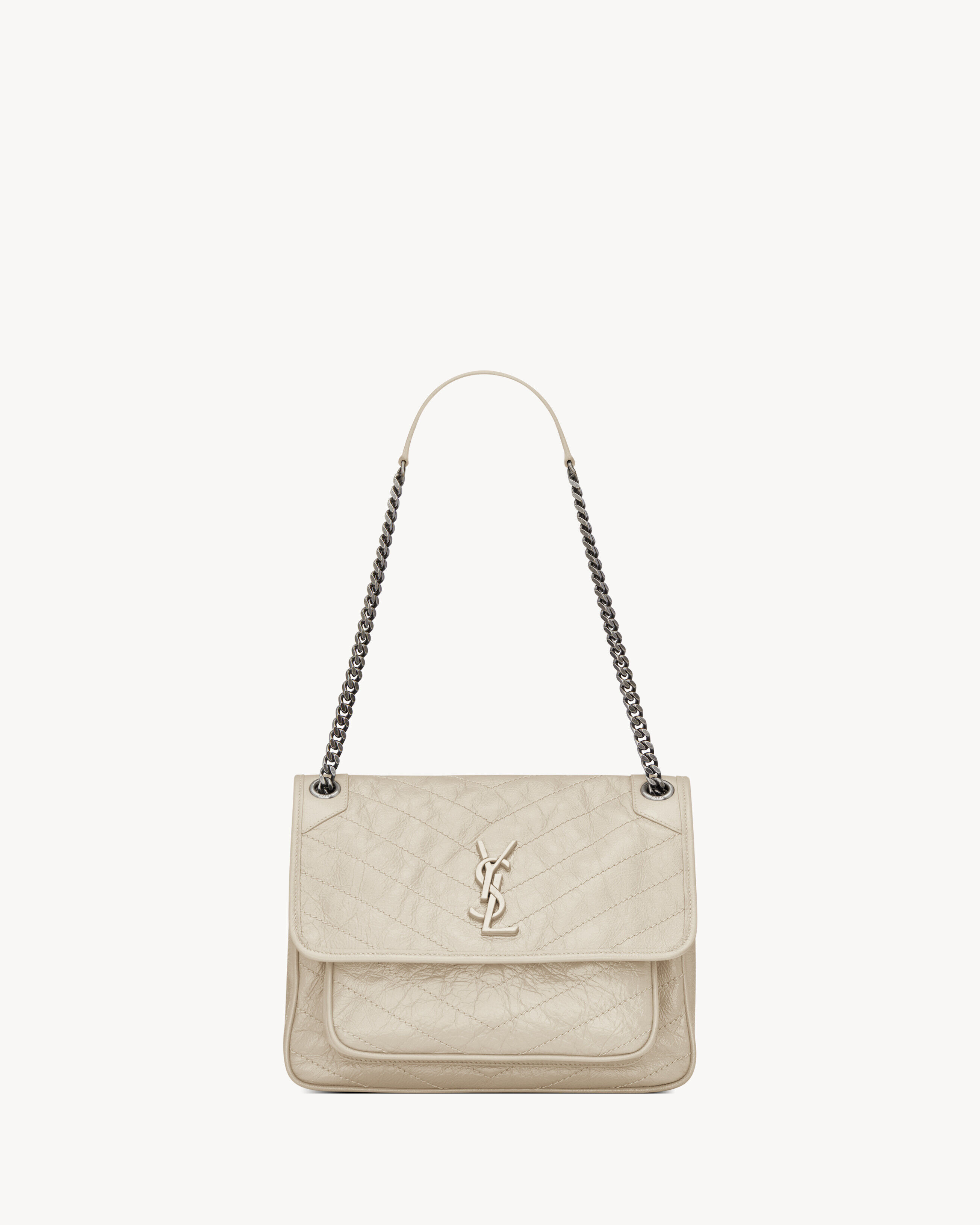 Saint Laurent Niki Medium In Vintage Leather - White - Women