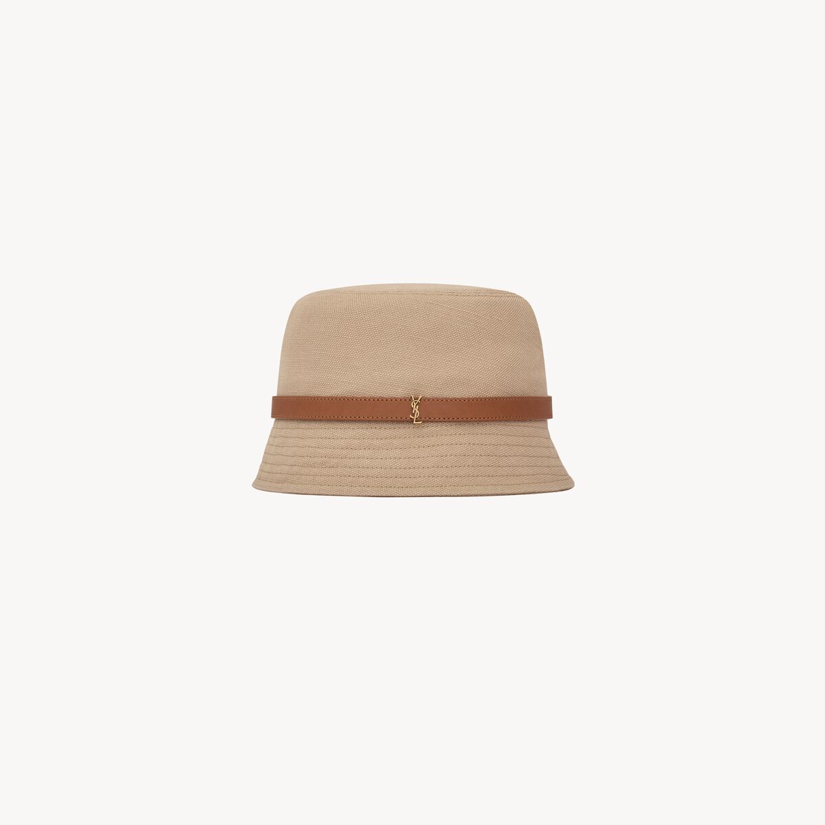 Saint Laurent Cassandre Bucket Hat In Canvas - Beige - Women - 57