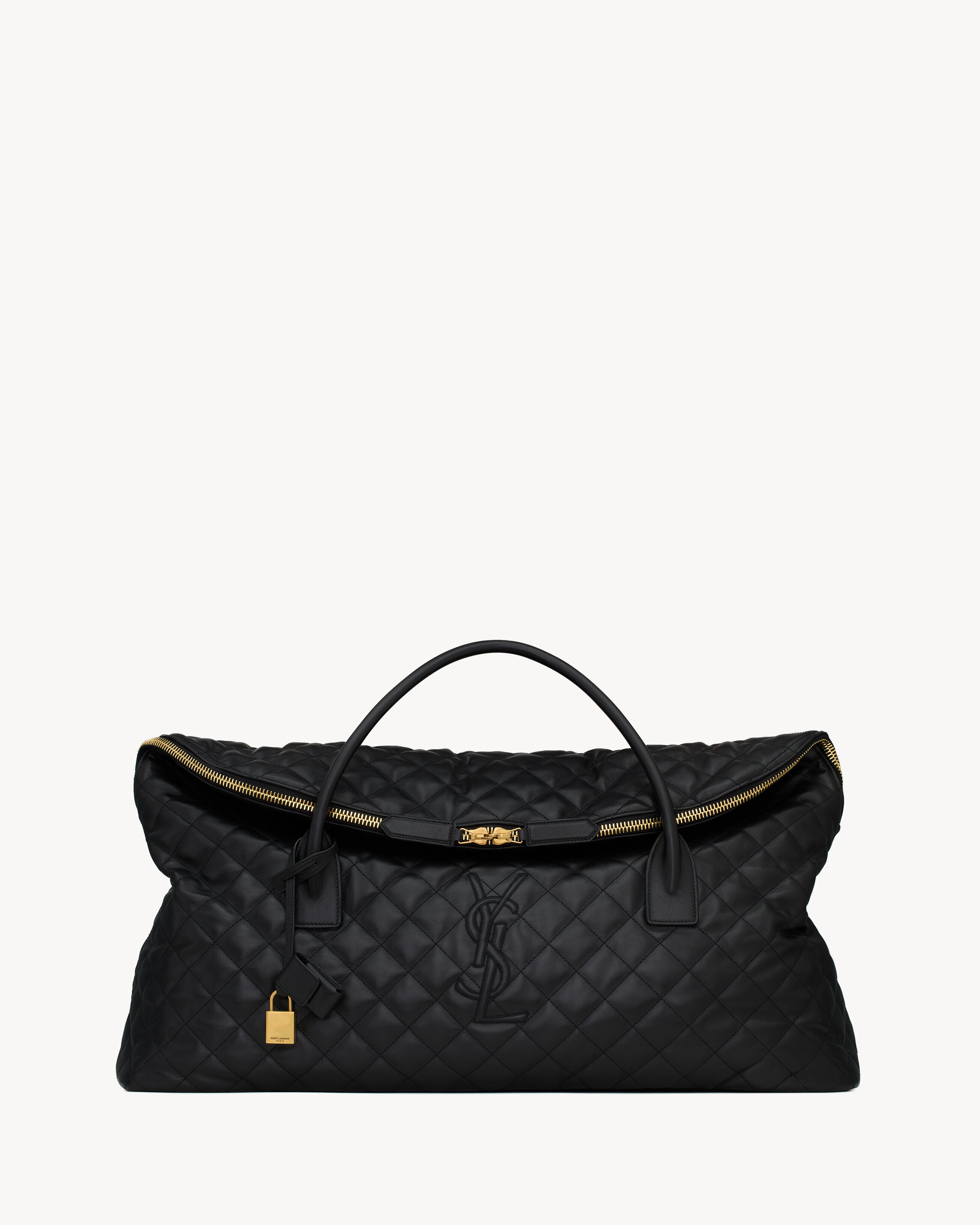 Saint Laurent Es Giant Travel Bag In Quilted Leather - Black - Women