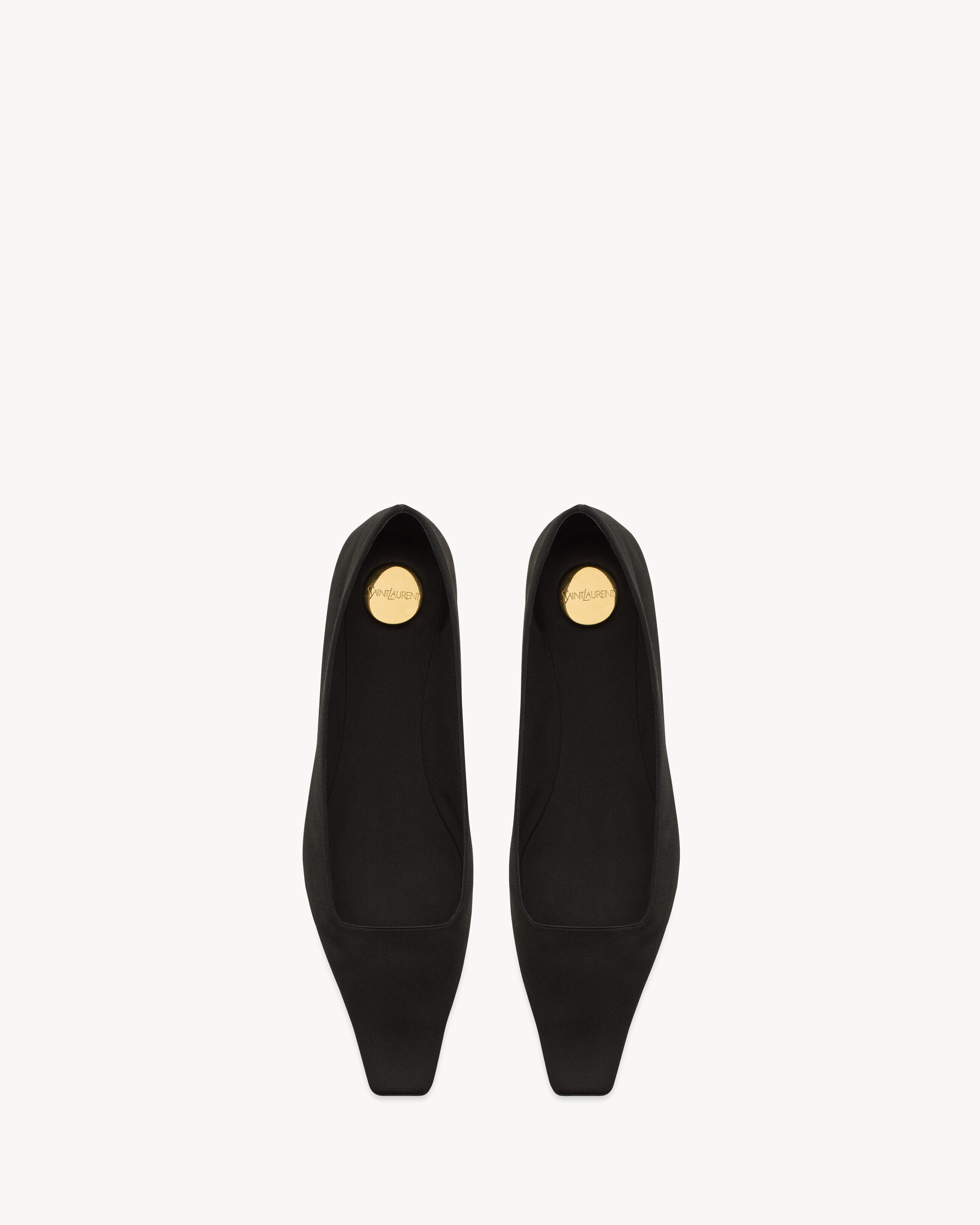 Saint Laurent Poppy Ballerinas In Satin Crepe - Black - Women - 37.5