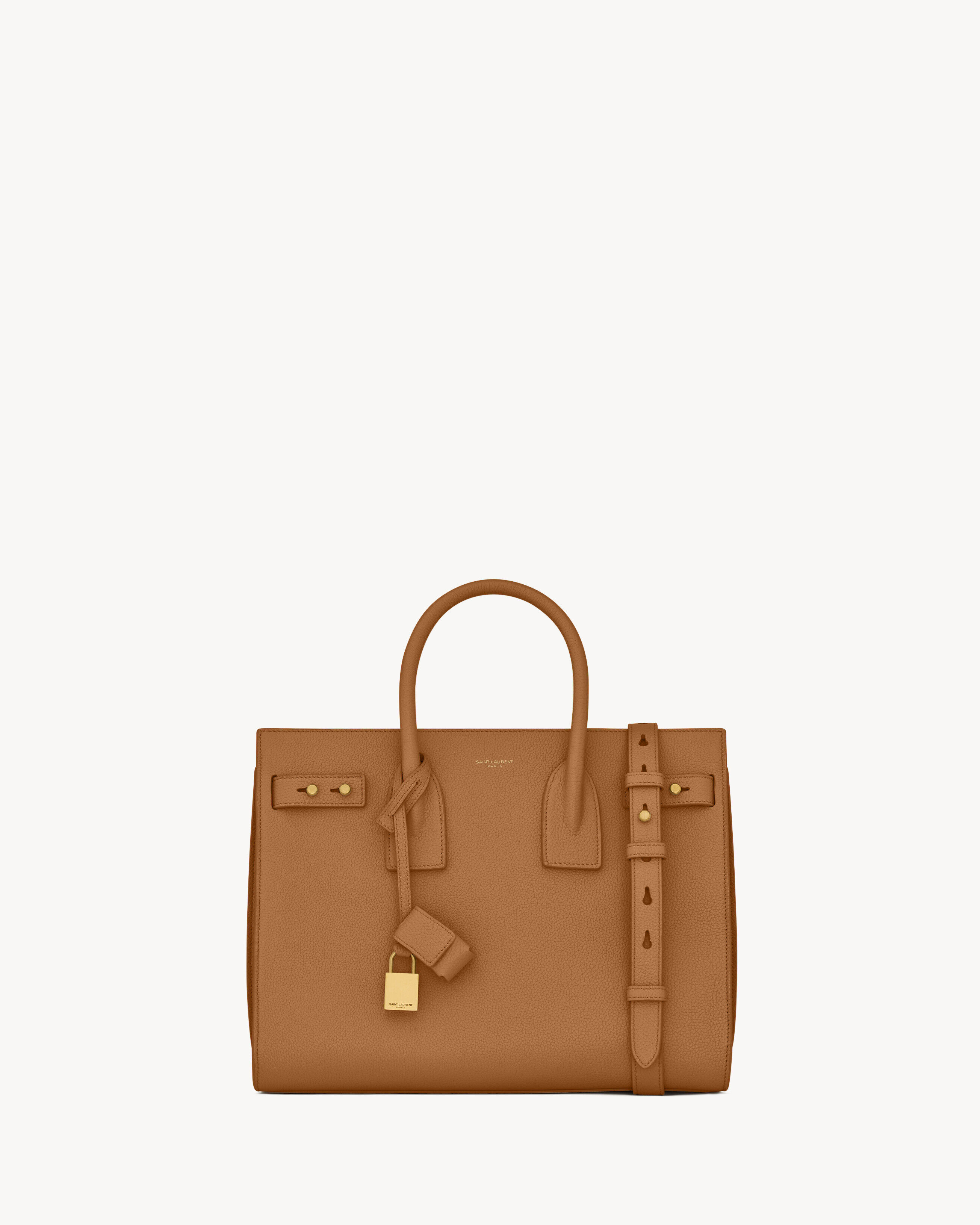Saint Laurent Sac De Jour In Supple Grained Leather - Small - Amber - Women