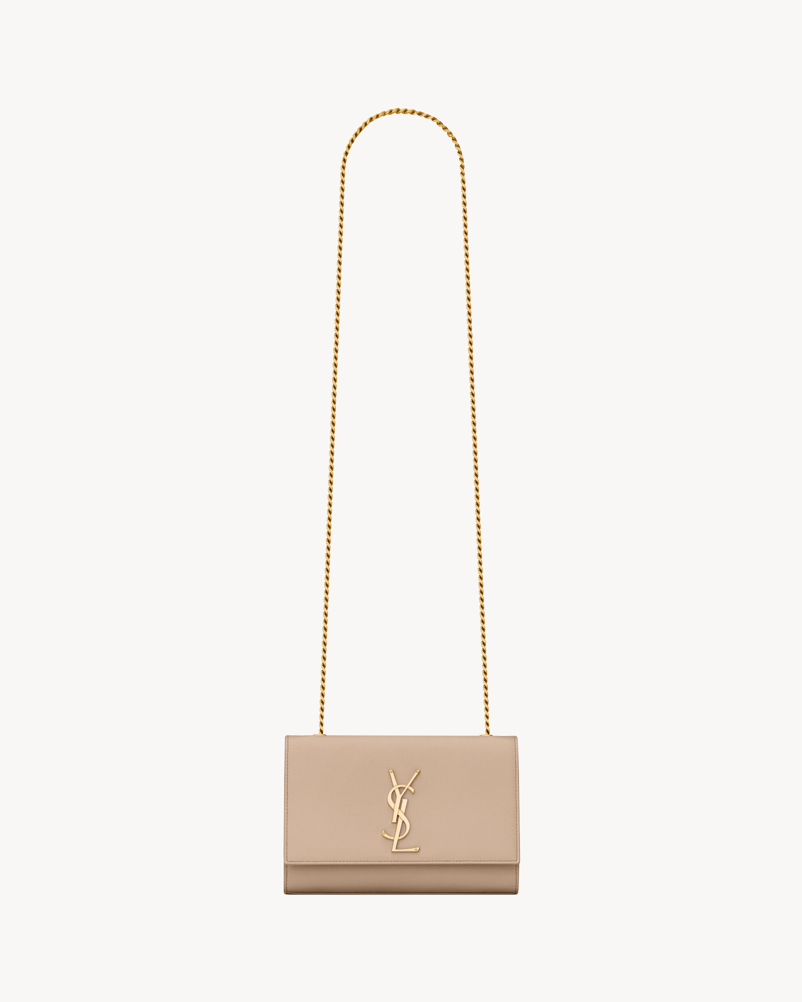 Saint Laurent Kate Small In Grain De Poudre Embossed Leather - Beige - Women
