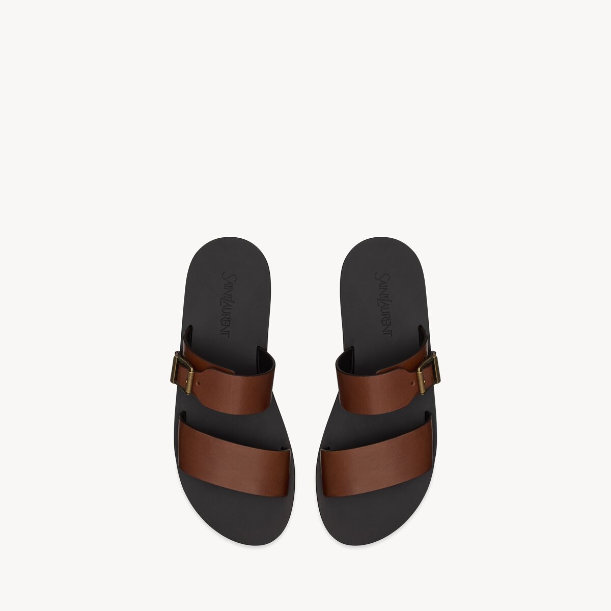 Saint Laurent Ios Slides Aus Glattleder - Bernstein - Damen - 42