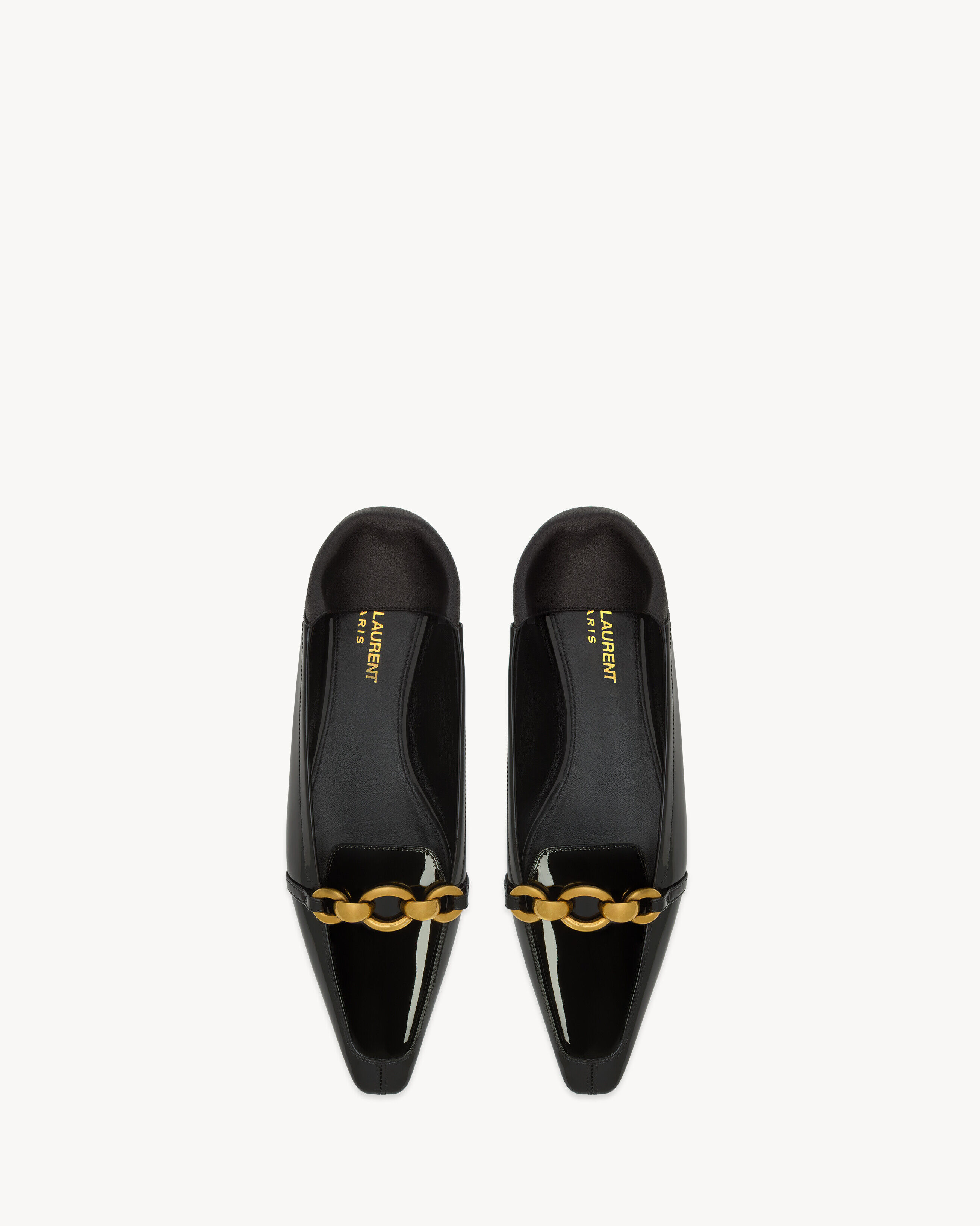Saint Laurent Le Maillon Slippers In Patent Leather - Black - Women - 39